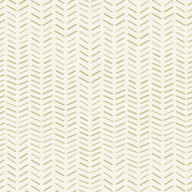 Abstract geometric knitted lines — sage green on cream