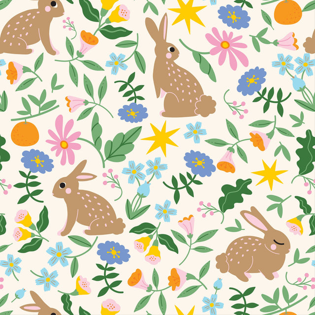Whimsical Easter Bunny Hop Floral — Multi